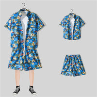 Short Sleeve Printed Shirt Summer Thin Suit
