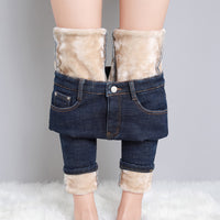 New Single-layer Fleece-lined Skinny Pants