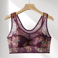 Women's Middle-aged And Elderly Vest Plus Size Comfort Mesh Wireless Bra