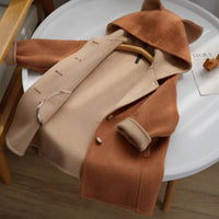 New Thick Mid-length Woolen Coat Children's Cartoon Cute Fox Woolen Coat