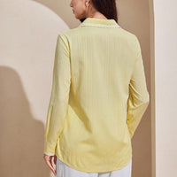 European And American Temperament Lace Long-sleeved Shirt Solid Color Cardigan Top
