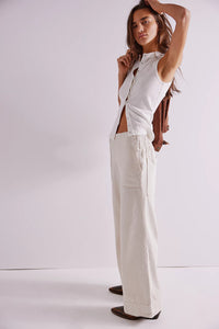 Fashionable Low-rise Non-stretch Denim Trousers Loose-fitting And Slimming
