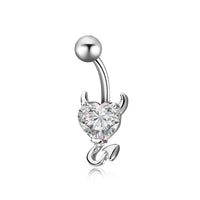 Fashion Zircon Love Belly Button Ring Simple