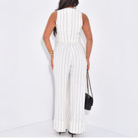 Womens Stylish, Minimalist Commuter Striped Set