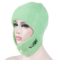 Women's Wool Knitted Ear Protection Hat Warm Pullover