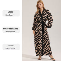 Autumn Chiffon Pajamas For Women Long-sleeve Zebra-patterned Breathable Design