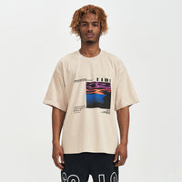 Silhouette Landscape Printing Short Sleeve Men