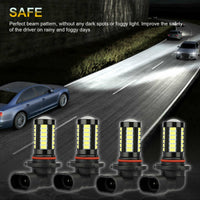9005 9006 K White LED Bulb Kit High And Low Beam 5630 33SMD Fog Light