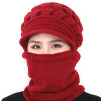Autumn And Winter Outdoor Plus Velvet Warm Knitted Woolen Hat