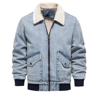 Autumn And Winter New Fleece-lined Denim Coat Jacket