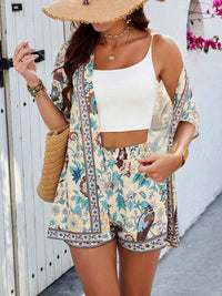 Casual Printed Top And Shorts Two-Piece Set For Women