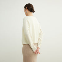 Spring Round Neck Knitted Cardigan Women's Thin Long Sleeve Sweater Coat