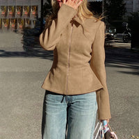 Suede Wrapped Waistcoat In Khaki Vintage Style Jacket