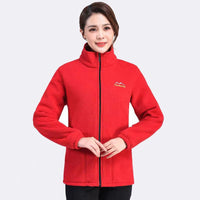 Women's Thickened Zip-up Stand-collar Loose Sports Jacket