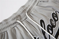 Brand Letter Embroidery Stitching Casual Shorts