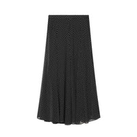 Casual Polka-Dot Bow-Tie Shirt And Polka-Dot Skirt Set