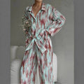Women's Casual Printed Long-Sleeve Top And Pants Set