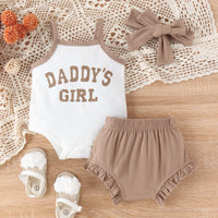 Girls' Letter Camisole Shorts Suit Summer