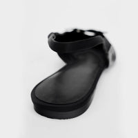 Closed Toe Sandals Women's Black Cross Strap Patent Leather Flat Casual Mules