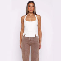 Solid-color Halter Women's Top