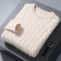 Men's Round Neck Pullover Thickened Mink Sweater Loose Casual Solid Color Knitted Base Cardigan