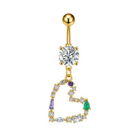 Personalized Zircon Butterfly Round Belly Button Ring