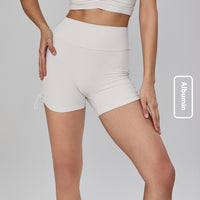 New Nude Feel One-piece Pleated Yoga Shorts High Waist Hip Lift