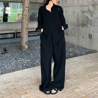 Summer Wide-leg Pants Casual Pants Fashion Two-piece Set