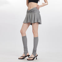 Girl French Ballet Pure Desire Wind Fold Anti-exposure Sexy High Waist A- Line Skirt
