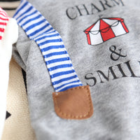 Striped Fake Suspenders Printed Sweater, Dog Clothes
