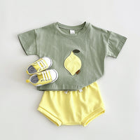 Baby Lemon Patch Short Sleeve Suit