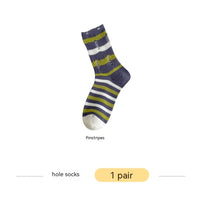 Ripped Beggar Socks Women Striped Bunching Socks