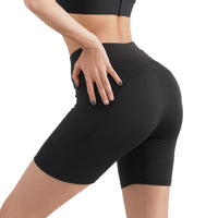 Plus Size Five-point Pocket Yoga Pants High Waist Hip Lift Sports Shorts