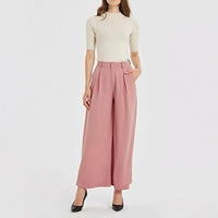 Women's Elastic High-Waist Casual Wide-Leg Pants
