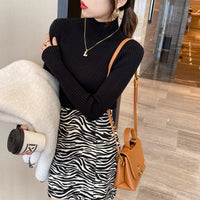 Half Turtleneck Knitted Sweater Women's Bottoming Shirt Women's Autumn And Winter