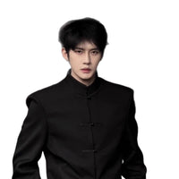 Stylish Edgy Zhongshan Jacket With A Patchwork Design