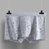 Men's Cotton U-convex Boxers Mid-waist 3D Printing