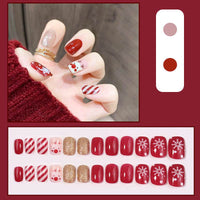 Nail Patch Fake Nail Removable Nail Piece Strawberry Flow Heart Butterfly Wear Finished Short Style