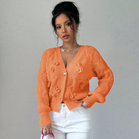 Women's Solid Color Long Sleeve Bowknot Knitwear Cardigan Coat