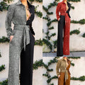 Ladies European And American V-neck Casual Jumpsuit