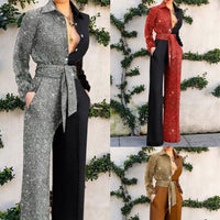 Ladies European And American V-neck Casual Jumpsuit