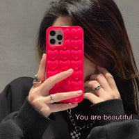 Solid Color Stereo Heart Mobile Phone Shell