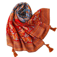 Women's Shawl Red And Blue Classical Nation