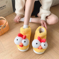 Cute Chick Cotton Slippers Women Winter New Home Indoor