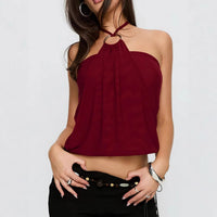 Neck-hanging Strap Sleeveless Womens Top