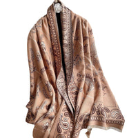Women's Neck Warmer Office Blanket Cashmere-like Tassel Warm Scarf