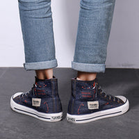 Men's Denim Canvas Shoes Trendy High-top Shoes