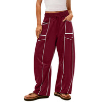 Women With Drawstring Waist Casual Pants