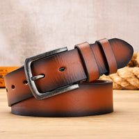 Antique Silver Pin Buckle Business Casual Jeans Belt