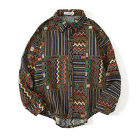 Men's Loose-fitting Autumnwinter Wear Japanese Woolen Coat Retro Long-sleeved Shirt